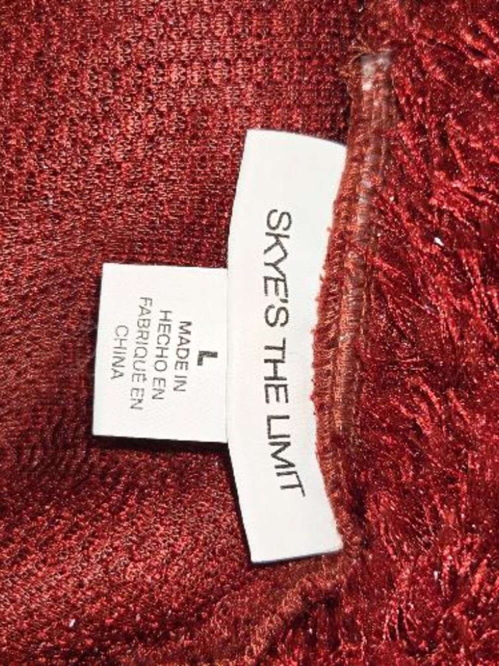 Skye's The Limit Red Eyelash Fuzzy Knit Sweater - Picture 6 of 7
